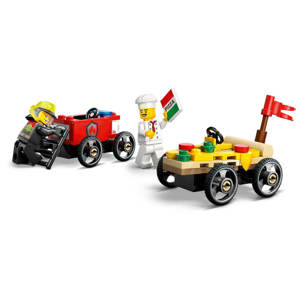 Lego City Pizza vs. Fire Truck Race Car Pack 60458